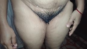 Mallu Housewife and Husband Taking Bath Together in the Bathroom
