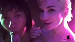 Horny Jenna Foxx And Sky Blue Deep Throat A Cock In A Blue Room!