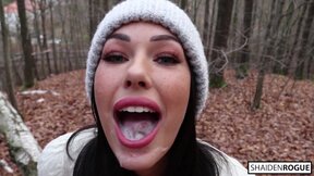 Freckled Teen SUCKS & SWALLOWS in the Woods - Shaiden Rogue