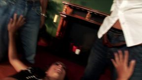 sabrina takes on two cocks and gets fucked in the ass during the action