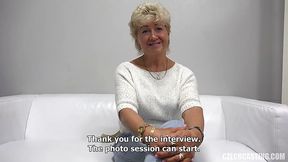 Amateur Czech blonde GILF gets fucked POV at casting