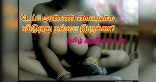 Horny housewife sharing her unsatisfied sex experience with her husband&#039;s brother while giving him blow &amp; handjob