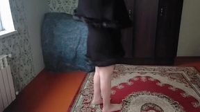 Lovely Trans Beauty Tying up Hair with Ribbon