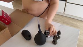 anal defloration : butt plug & dildo streching my tight asshole before getting fucked - luna doll