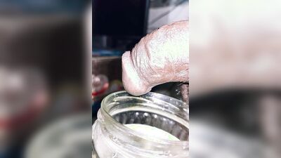 Micro penis pissing full of glass