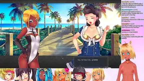 Lewd VTuber Neko’s Anime Threesome in Lingerie During Live Game Stream
