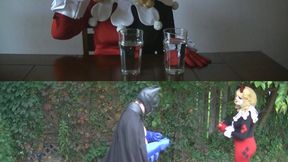 Harley Quinn surprises Batman with a golden shower