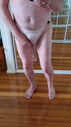 Little cock in cute panties