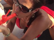Rachel Starr swallows  bong style 2