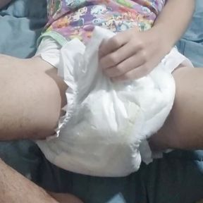 ABDL diaper Boy Jerking off While showing His Feet