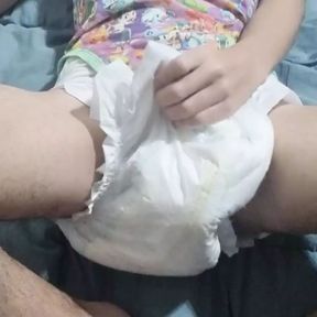 ABDL diaper Boy Jerking off While showing His Feet