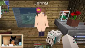 Minecraft: Jenny Mod gets fucked in the pussy and gives a blowjob