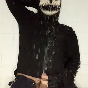 demon soaking himself in a fountain of piss