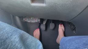 pushing the pedals with my beautiful feet