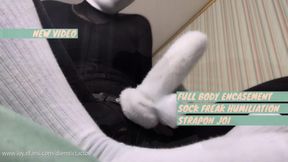 Opaque tights encasement sock freak humiliation