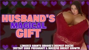 Husband's Magical Gift: Lingerie Grants Brooke's Deepest Desire - Instant Quad Pregnancy & Massive Breast Growth