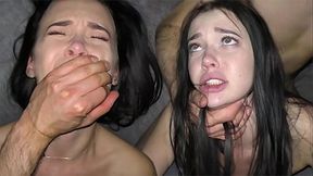 Petite submissive teen gets her ass pounded and face fucked by a big cock