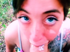 Czech amateur blowjob and fucking POV in public