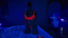 Blacklight Seduction: Glow-Paint Play, Booty Tease, and a Mesmerizing Orgasm in the Dark