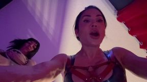POV Fart & Spit Humiliation - Domina Ava Savage & Lady Sephira Destroy Their Latex Slave