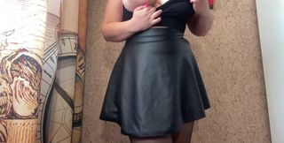 Ripped Black Tights on Her Ass