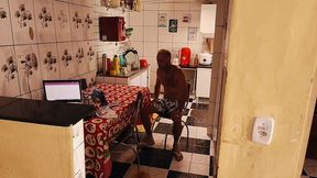 first boxing lesson and my coach s wife, who was really slutty, gave me a blowjob while he was taking a shower after having sex with her in the kitchen.