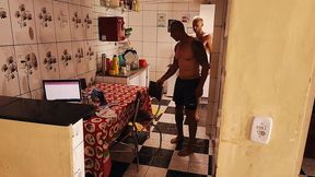 first boxing lesson and my coach s wife, who was really slutty, gave me a blowjob while he was taking a shower after having sex with her in the kitchen.