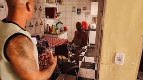 first boxing lesson and my coach s wife, who was really slutty, gave me a blowjob while he was taking a shower after having sex with her in the kitchen.