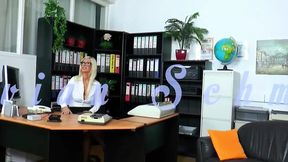 Busty sexy secretary pleases her boss!