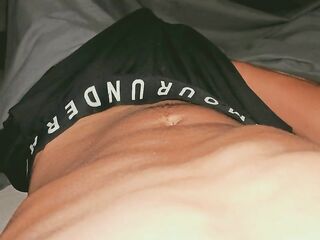 POV Sexy Chap Jerking off His Large Schlong in Taut Gymwear with Loud Groaning Until Giant Ejaculation Explodes