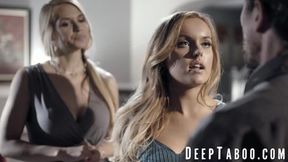 Busty Step-Cousins Get Down With A Hung Guy In A Scorching Threesome