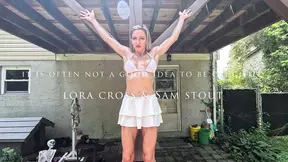 Muscular girlfriend gets tied up in BDSM play