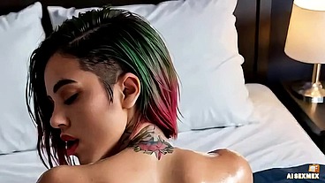 Big ass tattooed girl fucking - Big breasts, tight pussy, and orgasm with a big cock [AI]