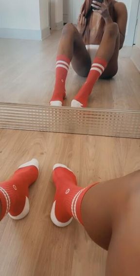✨👑Ebony Goddess in RedSocks