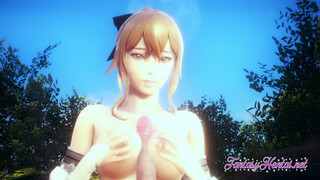 Genshin Impact Hentai - Jean is fucked in the garden of the adventurer&#039;s guild