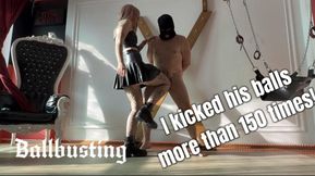 I kicked his balls more than 150 times! #ballbusting #hardcore #cbt #ballkicking #kicking #polish #popolsku #brat #slave #milf
