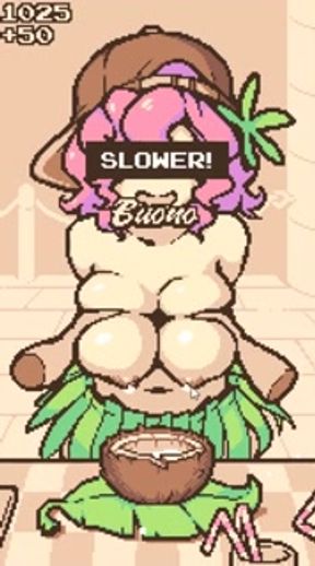 CocoNut Shake [Pixel Hentai game] Huge breast milking on the beach