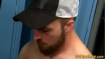 Jocks in locker room gobble cock