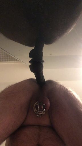 23cm dildo deep in ass