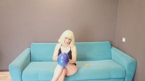 Pop yellow balloon