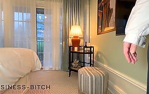 Office secretary and boss on a business trip having sex in hotel room - business-bitch
