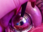 Chastity Femboy Pussy! Big Cock made into Tiny Pussy and Penetrated with Sounding Rod.