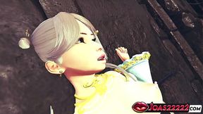 Hot Blue Hair Princess Anime Teen Girl With Pierced Nipples � Kissing &mdash;  Masturbation Teasing & Intense Pussy Fingering POV With Licking Her Pink Pussy With Squirt At The End