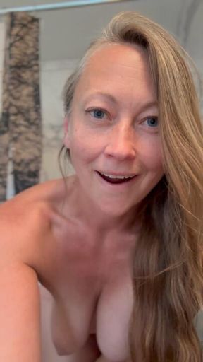 Super Hot Thrusting Dildo Shower Play!