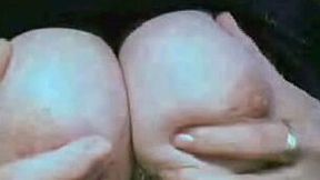 Big and juicy boobies of a mature German mommy on webcam