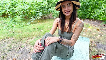 GERMAN SCOUT - Skinny Teen Jenny Stella talk to Hard Anal Sex Casting in Berlin
