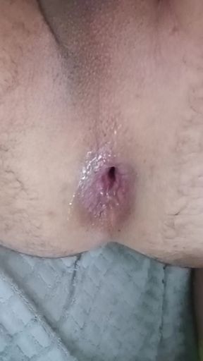 Hairy Turkish boy satisfies himself with big cucumber