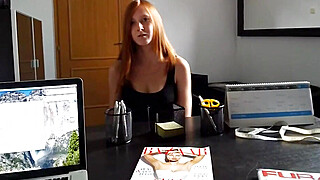 Sex In The Office With Amateur Redhead Linda - Linda Sweet