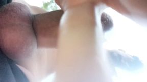 Look at Twink Through His Cum on Lens - Cumshot on Camera Lens