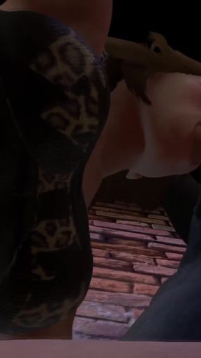 Milf gives blowjob in a back alley